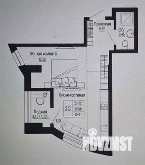 1-к квартира, вторичка, 40м2, 6/24 этаж