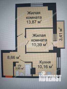 2-к квартира, вторичка, 51м2, 14/17 этаж