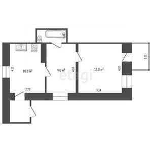 2-к квартира, вторичка, 36м2, 2/3 этаж