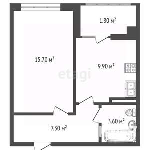 1-к квартира, вторичка, 37м2, 5/12 этаж