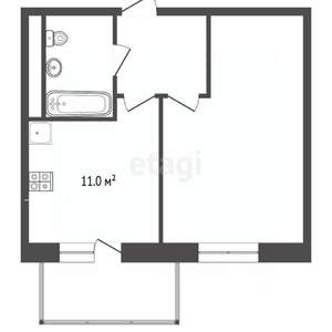 1-к квартира, вторичка, 37м2, 9/9 этаж