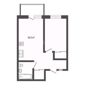 2-к квартира, вторичка, 42м2, 8/10 этаж