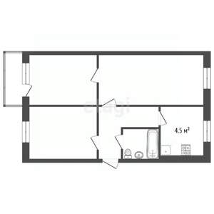 3-к квартира, вторичка, 58м2, 4/4 этаж