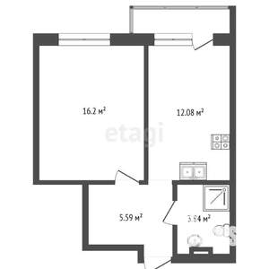 1-к квартира, вторичка, 42м2, 4/20 этаж