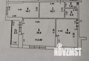 3-к квартира, вторичка, 72м2, 16/24 этаж