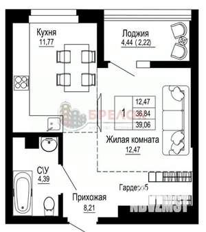 1-к квартира, вторичка, 42м2, 25/27 этаж