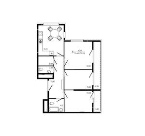 3-к квартира, вторичка, 80м2, 12/19 этаж