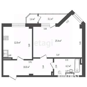 1-к квартира, вторичка, 48м2, 5/19 этаж