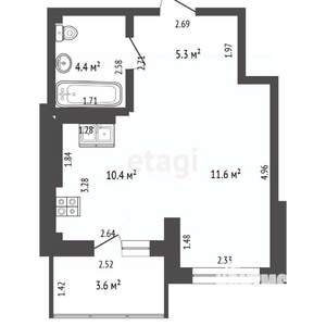 Студия квартира, вторичка, 35м2, 15/24 этаж