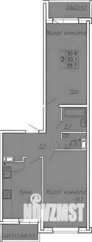 2-к квартира, вторичка, 57м2, 9/25 этаж