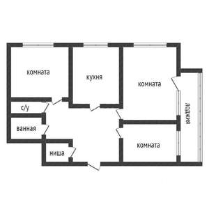 3-к квартира, вторичка, 60м2, 7/9 этаж