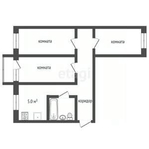 3-к квартира, вторичка, 74м2, 1/9 этаж