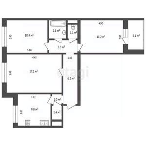 3-к квартира, вторичка, 64м2, 6/9 этаж