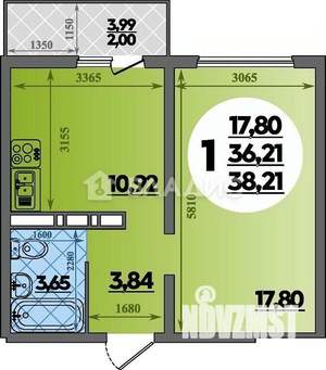 1-к квартира, вторичка, 38м2, 7/17 этаж