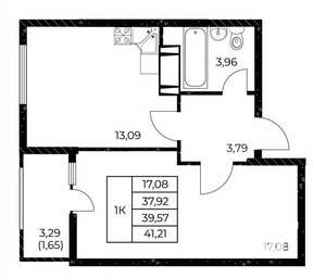 1-к квартира, вторичка, 41м2, 23/25 этаж