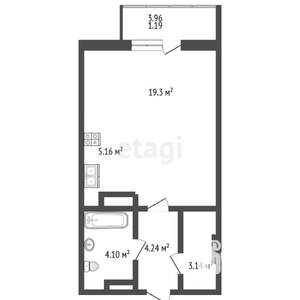 Студия квартира, вторичка, 37м2, 3/17 этаж