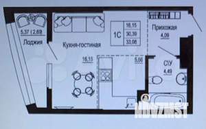 1-к квартира, вторичка, 33м2, 9/26 этаж