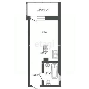 Студия квартира, вторичка, 22м2, 22/27 этаж