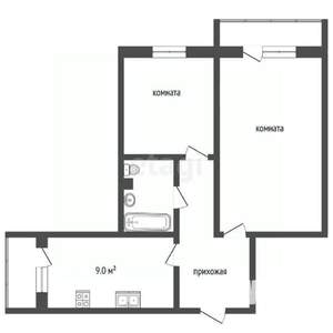 2-к квартира, вторичка, 60м2, 7/9 этаж