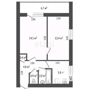 2-к квартира, вторичка, 41м2, 1/5 этаж