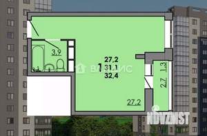 Студия квартира, вторичка, 32м2, 15/16 этаж