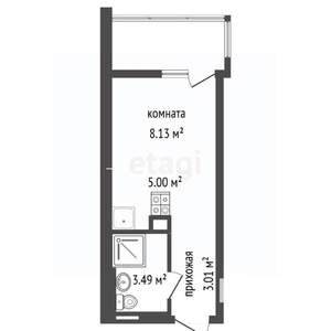 Студия квартира, вторичка, 20м2, 14/27 этаж