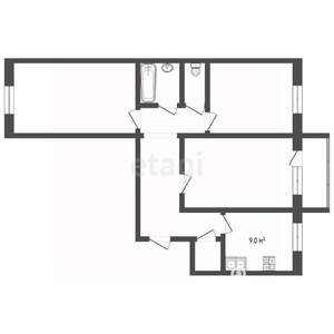 3-к квартира, вторичка, 67м2, 9/10 этаж