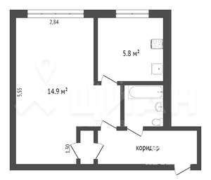 1-к квартира, вторичка, 31м2, 2/5 этаж