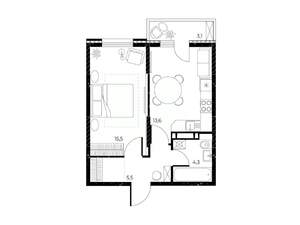 1-к квартира, вторичка, 40м2, 5/25 этаж