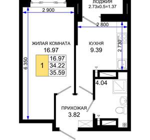 1-к квартира, вторичка, 36м2, 4/25 этаж