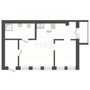 2-к квартира, вторичка, 41м2, 2/2 этаж