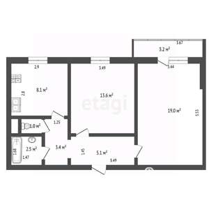 2-к квартира, вторичка, 47м2, 9/9 этаж