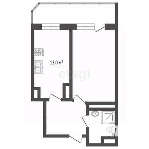 1-к квартира, вторичка, 35м2, 3/7 этаж