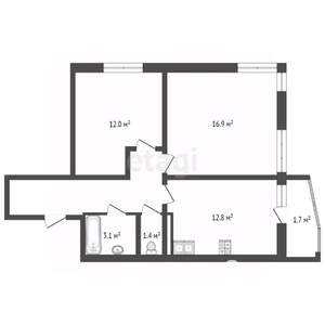 2-к квартира, вторичка, 60м2, 5/21 этаж