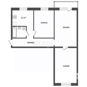 3-к квартира, вторичка, 60м2, 5/5 этаж