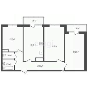 3-к квартира, вторичка, 80м2, 19/27 этаж