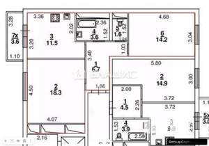 2-к квартира, вторичка, 57м2, 7/12 этаж