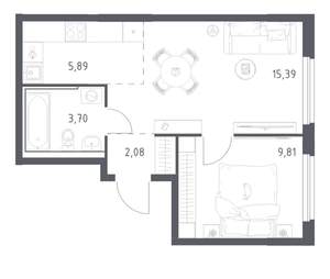 1-к квартира, вторичка, 37м2, 2/17 этаж