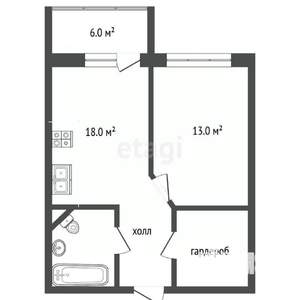 1-к квартира, вторичка, 45м2, 14/19 этаж