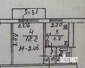 1-к квартира, вторичка, 22м2, 8/9 этаж