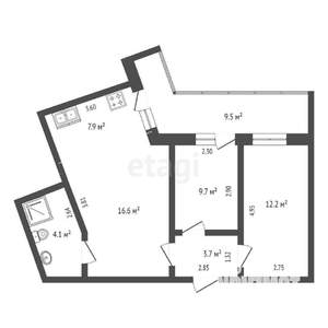 2-к квартира, вторичка, 64м2, 5/13 этаж