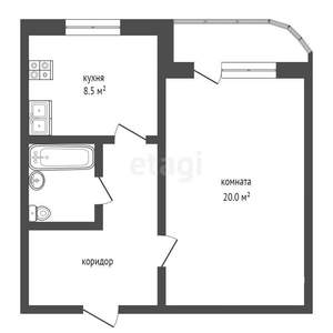 1-к квартира, вторичка, 38м2, 1/10 этаж