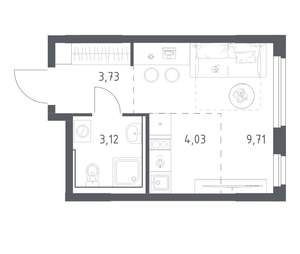 Студия квартира, вторичка, 21м2, 3/17 этаж