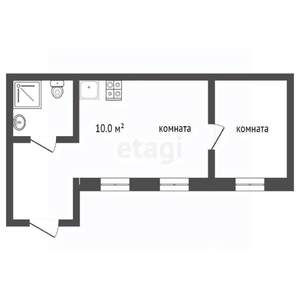 2-к квартира, вторичка, 40м2, 1/2 этаж