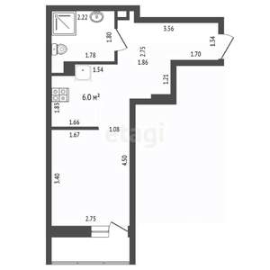 Студия квартира, вторичка, 30м2, 4/25 этаж