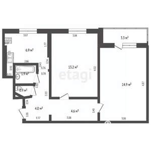 2-к квартира, вторичка, 48м2, 2/9 этаж