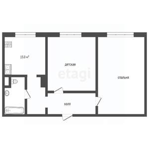 2-к квартира, вторичка, 61м2, 2/10 этаж