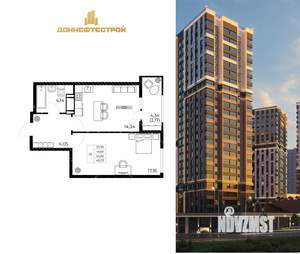 1-к квартира, вторичка, 46м2, 5/25 этаж