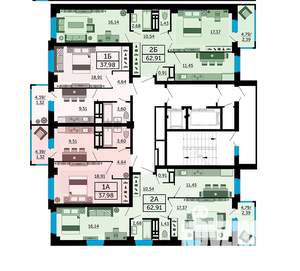 2-к квартира, вторичка, 63м2, 10/24 этаж