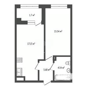 1-к квартира, вторичка, 47м2, 4/24 этаж